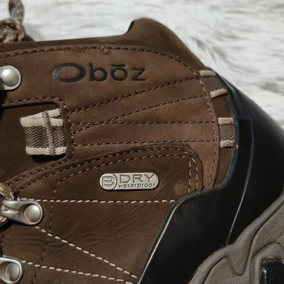 Obōz Womens Bridger Mid Hiking Boots Walnut Brown Leather B-Dry Waterproof 9.5 - Picture 5 of 11